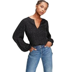GAP Black and White Polka Dot| Long Sleeve Blouse| XL